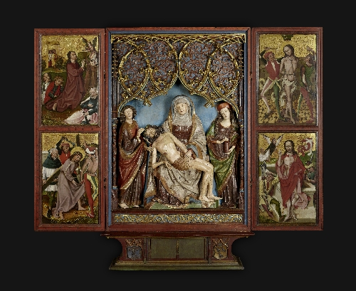 Rauriser Altar (Gesamtansicht), 1490–1500, Holz, vergoldet und gefasst, Inv.-Nr. 1088 BDS-91