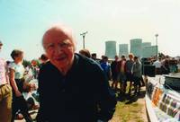 Robert Jungk bei einer Kundgebung gegen das grenznahe Atomkraftwerk Temelin in Tschechien, Bild: JBZ-Fotoarchiv