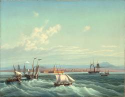 "Die Seestadt und Festung Vera-Cruz [Veracruz] in Mexiko", 1862, Öl auf Leinwand, Salzburg Museum, Inv.-Nr. 9063-49
