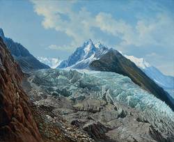 "Das Eismeer bei Chamouny [Chamonix] in der Nähe des Chapeau aufgenommen", 1866, Öl auf Leinwand, Salzburg Museum, Inv.-Nr. 7145-49
