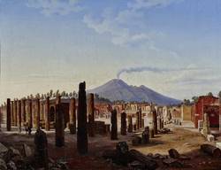 Das Forum in Pompeji, im Hintergrund der Vesuv, 1850, Öl auf Leinwand, Salzburg Museum, Inv.-Nr. 9021-49